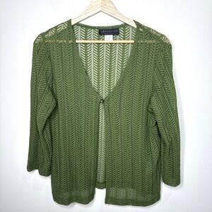 Vintage Y2k Woodland Fairy Cardigan Top M Green Lace Forest‎ Goblin Fairy Grunge